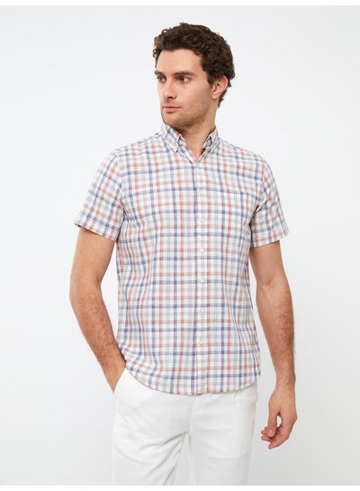 اشتري Regular Fit Short Sleeve Chequered Poplin Shirt في مصر