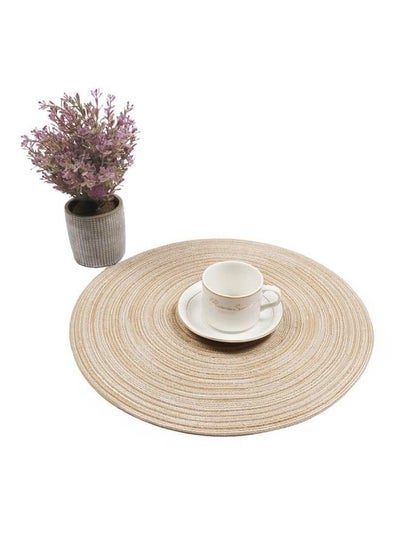 Buy Wheat Straw Round Woven Placemat in UAE