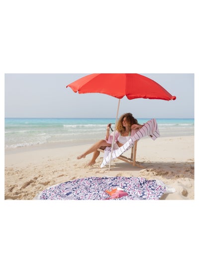 Buy More cottons Beach Stripe Towel(white * grey)90x180 in Egypt