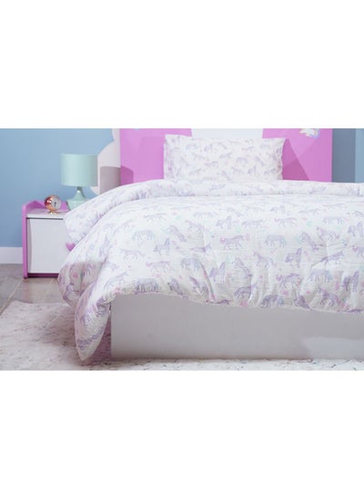 Buy Magical-Unicorn 2-Piece Comforter Set Lilac 160X220cm in UAE