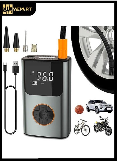 Buy Tire Inflator Portable Air Compressor | Small Compressor | Battery Powered, Rechargeable 12VDC, 150PSI Cordless Air Pump with Digital Pressure Gauge | 2X Faster Inflation for Car, SUV, Bike in Saudi Arabia