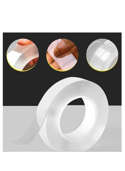 Buy Durable, strong, multi-purpose, removable double-sided slottape with a washable adhesive grip, suitable for walls, panels, carpets, and household items, 3 meters in Egypt