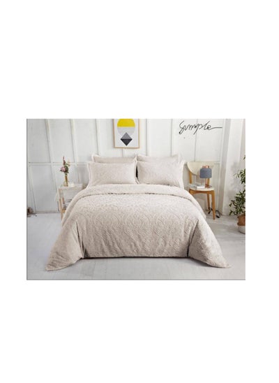 Buy Microfiber Embroidered Soft Quality Comforter Bedding set-King Size 6Pcs 1-PC fitted bedsheet 200 * 200cm,1-PCS Comforter 220 * 240 fixed, 4PCS Super Soft Pillowcases in UAE