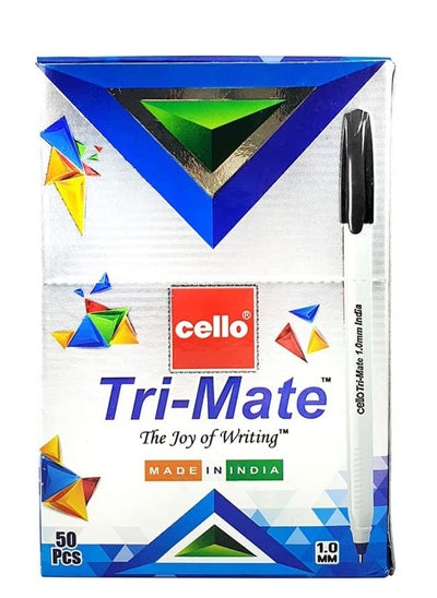 Buy 50-Piece Trimate Ballpoint Pen Black Ink in UAE