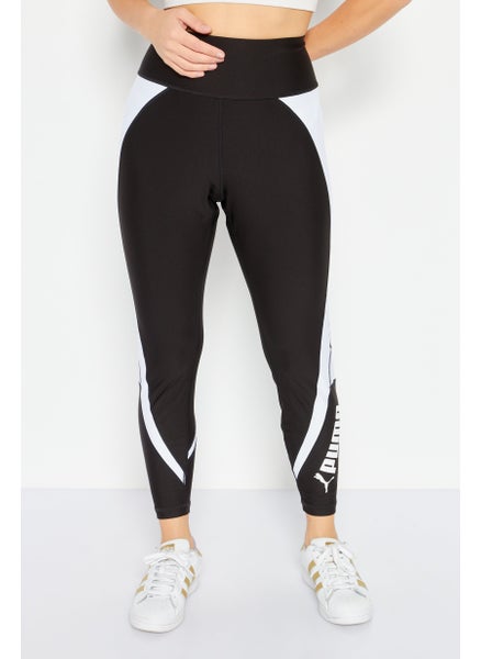 Buy Women Sportswear Fit Brand Logo Training Legging, Black/White in UAE