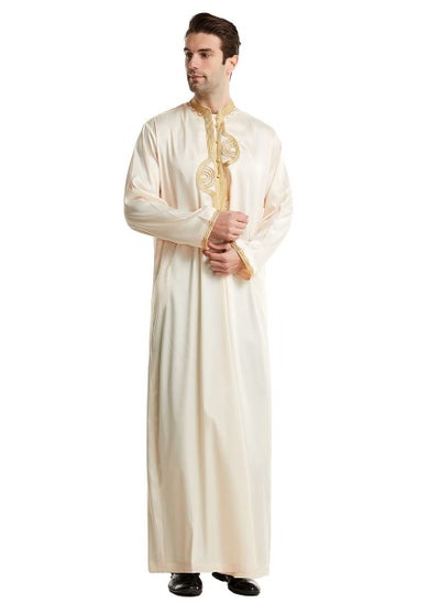 Buy Standing Collar Embroidered Robe in Saudi Arabia