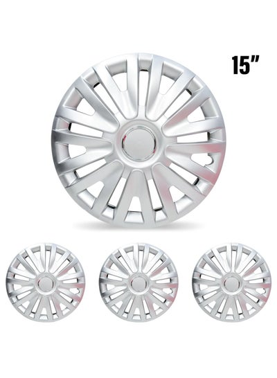 Pistol Universal Snap-On Retention Rings 15 Inch Hubcaps Set of 4PC