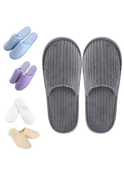 Buy SPA Slippers,5 Pairs Disposable Slippers Thick Soft Cotton Velvet Hotel Slippers for Home Travel Wedding Fits Most Men and Women in UAE