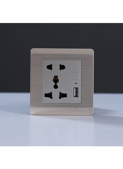 Buy Danube Home - Milano 16A Universal Socket(2Pin+3Pin) With 2.1A U in UAE