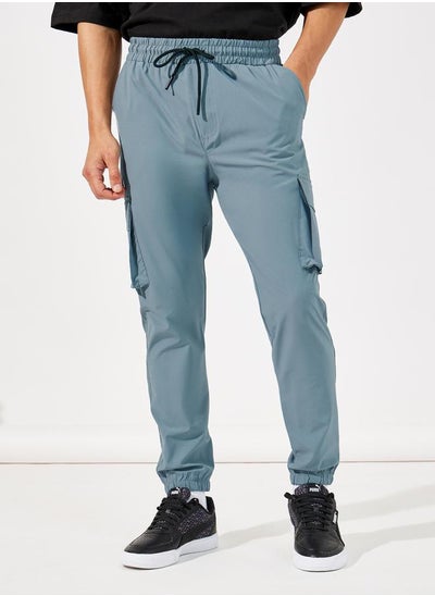 Buy Slim Fit Cargo Joggers with Elasticated Hem and Drawcord in Saudi Arabia