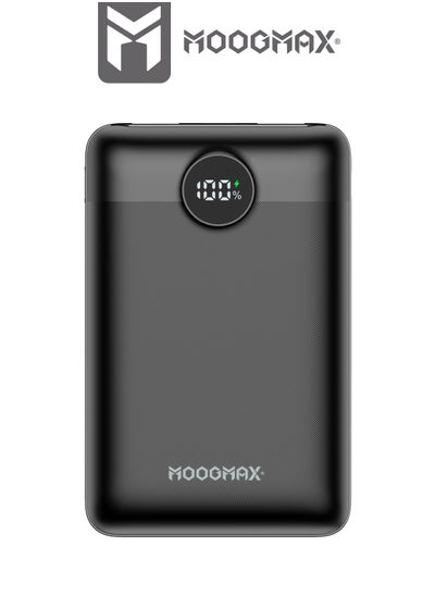 Buy 20000mAh 45W super small pocket-size Mini power bank with 3 ports ,2 USB-A and 1 USB-C PD, supports fast charging , led digital display, and can be used on Airplane and train-black color from Moogmax in Saudi Arabia