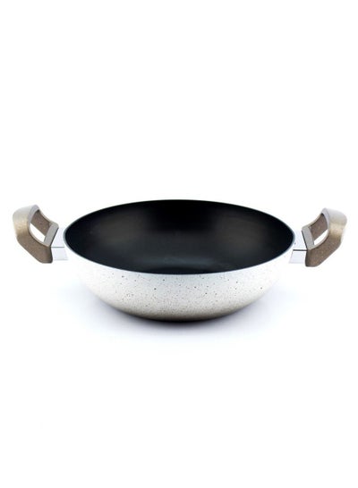 Buy Granite deep frying pan with non-stick coating beige 30 cm in Saudi Arabia