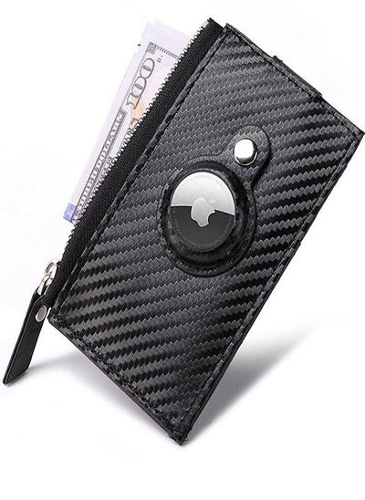 اشتري Black high-end zippered men's wallet with tracker في السعودية