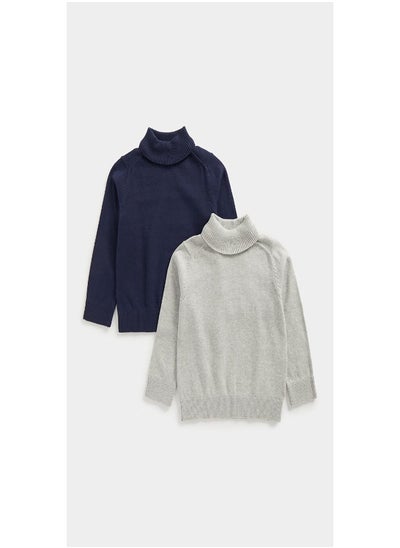 اشتري Navy and Grey Roll Neck Knitted Jumpers 2 Pack في السعودية