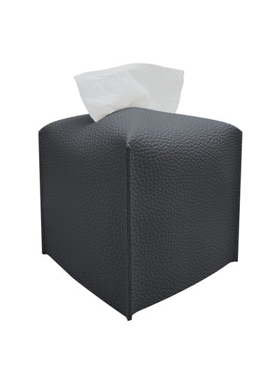 Buy Decorative PU Leather Tissue Box Holder, Modern Square Tissue Box Organizer For Bathroom Vanity Countertop, Night Stand, Bedroom Dresser, Office Desk, Car . in UAE