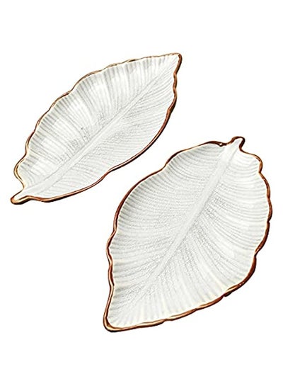 Buy Porcelain Spoon Rest for Kitchen Counter, 7 inches 2 Pieces of white Leaf Shaped Ceramic Spoon holder, Kitchen Utensils, Farmhouse Kitchen Decor and Accessories (Dishwasher Safe） in Saudi Arabia