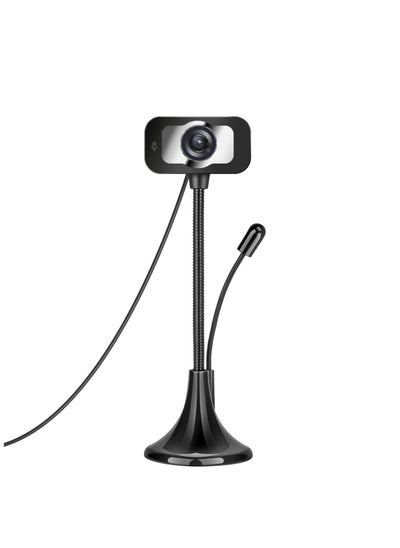 Buy PC Webcam USB High With Microphone Flexible Rotatable Stander Black in Saudi Arabia