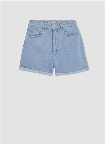 Buy Woman Mom Fit Denim Short in UAE