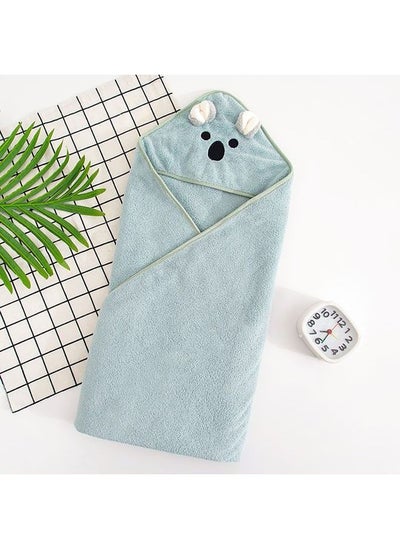 Buy Baby Koala Pattern Coral Fleece Bath Towel (Blue) in Saudi Arabia