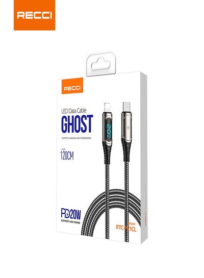 Buy Recci Type-C to Lighting LED Data Cable Ghost 20W - 120CM in Egypt