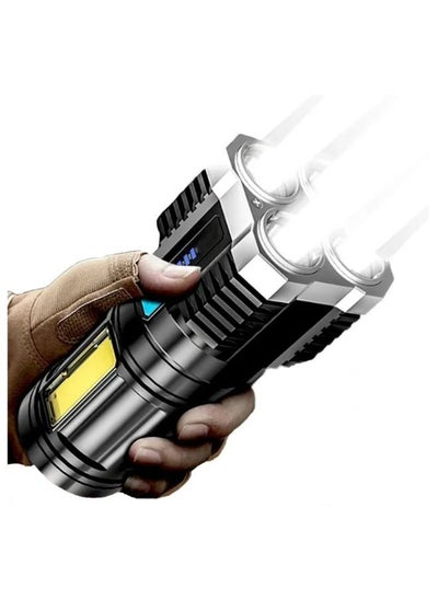 Buy Pocket flashlight USB Rechargeable LED Flashlight Torch Blue in Saudi Arabia