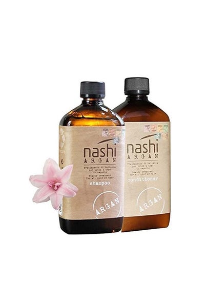 Buy Nashi Argan Shampoo and Conditioner Set for all Hair Types 400ml in UAE