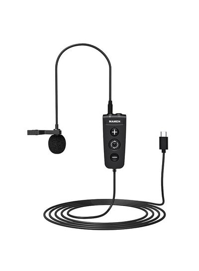 اشتري MAMEN MIC-LS01 Voice Changer Microphone Clip-on Mic Built-in 6 Sound Effects Real-time Headphone Monitoring Adjustable Volume Plug-and-Play في السعودية