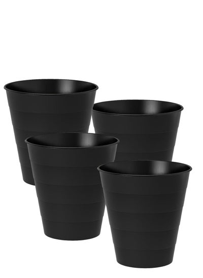 Buy 4 pieces Trash bin for offices and rooms, black, 10 liters in Saudi Arabia