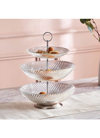 اشتري Vintage 3-Tier Bowl Platter 27x27 cm في السعودية