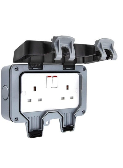 Buy Outdoor Sockets Waterproof Double Socket, Wall Electrical Outlets, IP66 Switched Socket Covers, 13A Outdoor Wall Weatherproof Plug Socket Box (Double Socket) in Saudi Arabia