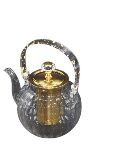 Buy Heat Resistant Glass Teapot Set Multicolour 1300ml in Saudi Arabia