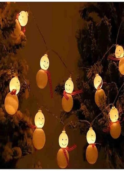 اشتري 10 LED Lights Snowman For Christmas Tree & Indoor & Outdoor House Decorative في مصر