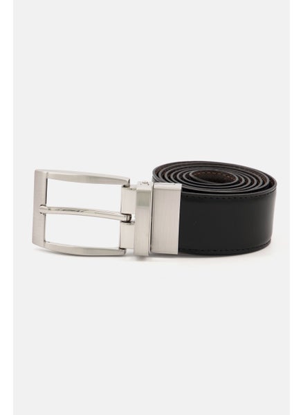 Buy Men Brand Logo Leather Belt, Dark Brown in UAE