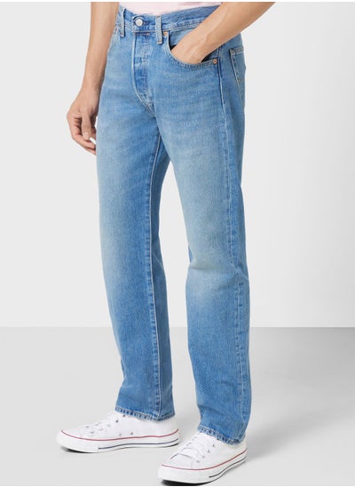 Buy Mid Wash Straight Fit Jeans in UAE