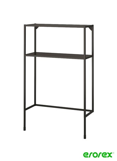 Buy Frame w shelves for washing machine black 80x30x129 cm in Saudi Arabia