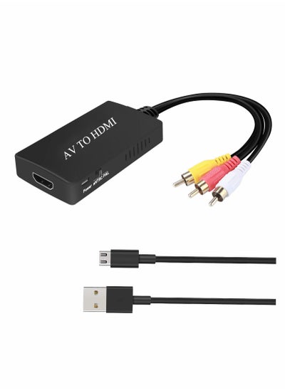 اشتري HDMI to RCA Converter  HDMI to AV 3RCA CVBs Composite Video Audio Converter Adapter Supports PAL NTSC for TV Stick Roku Apple TV PC Laptop Xbox HDTV في الامارات