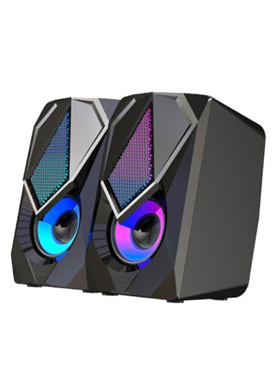 Buy 2-Piece Set Of Portable Rgb Usb Speakers in UAE