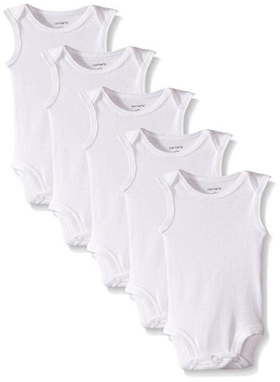 Buy Carter's 5-Pack S/L Bodysuits - White- Newborn in UAE