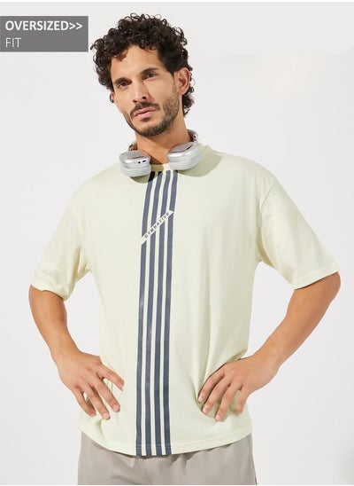 Buy Front Striped Oversized Athleisure T-Shirt in Saudi Arabia