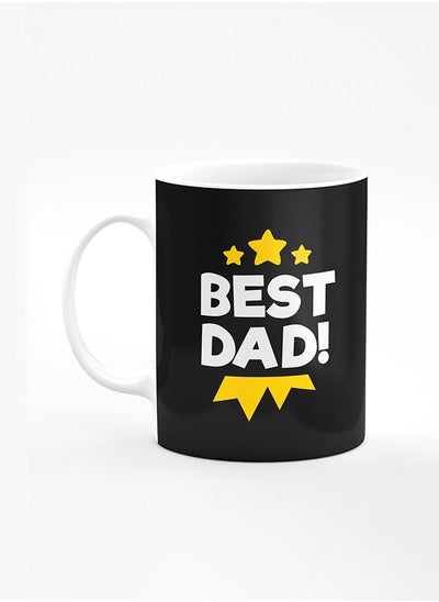 Buy Designer Printed Coffee Mug with Heavy Duty Handle 11oz Ceramic Personalised Gift Mugs Cup [Microwave Safe & Dishwasher Proof] - Best Dad Medal in UAE