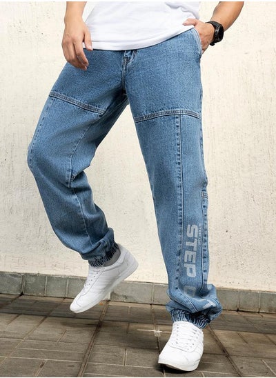 Buy Mid Rise Relaxed Fit Cut & Sew Panel Jeans in Saudi Arabia