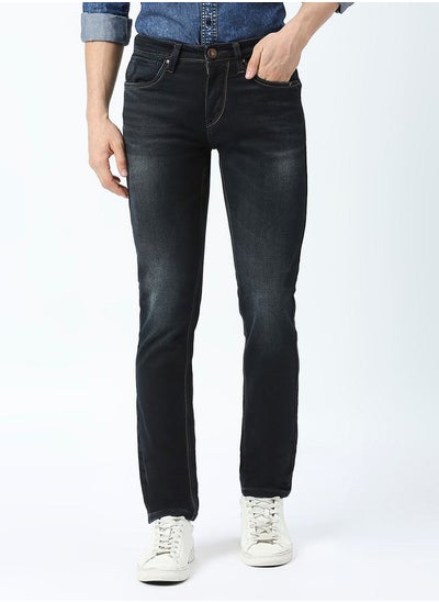 Buy Mid Rise Low Fade Jeans with Pocket Detail in Saudi Arabia