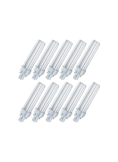 اشتري Osram Dulux D 18W Cool White 4000K Compact Fluorescent Bulb 2-Pin Pack of 10 في الامارات