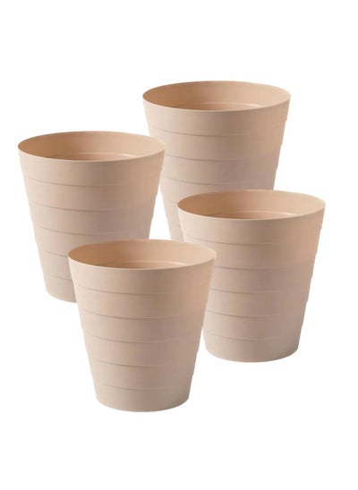 Buy 4 Pieces Beige Plastic Trash Can in Saudi Arabia