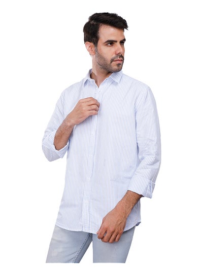 اشتري Coup Regular Fit Strip Shirt For Men Color SkyBlue في مصر
