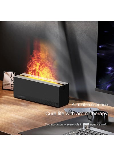 Buy Colorful Simulation Flame Aromatherapy Machine Desktop Silent Diffuser 3D Fireplace Atmosphere Lamp Air Humidification in Saudi Arabia