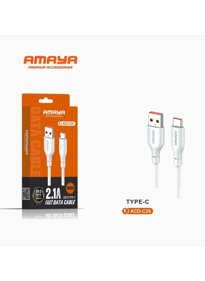 Buy USB-A to USB-C Cable Supports Fast Charging and Data Transfer 1 Meter in Saudi Arabia