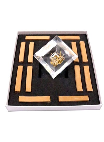 Buy Bakhoor BoSidin – Luxurious Oud Gift Set with Square Crystal Burner and 12pcs Square Oud in UAE