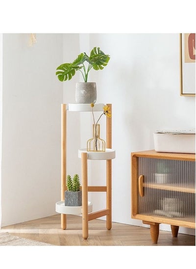 Buy 3-Tier Wooden Tall Corner Plant Flower Stand Holder Plant Display Rack Plant Stands for Outdoor Garden Indoor Home in UAE