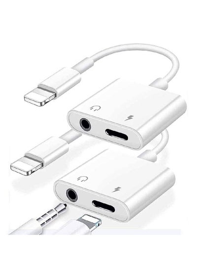 اشتري عبوتان من مهايئ مقبس سماعات الرأس لهاتف iPhone ، وشاحن 2 في 1 ، ومحول Aux Audio Splitter Dongle لأجهزة iPhone ، و iPad ، و iPod ، ودعم جميع أنظمة iOS في الامارات